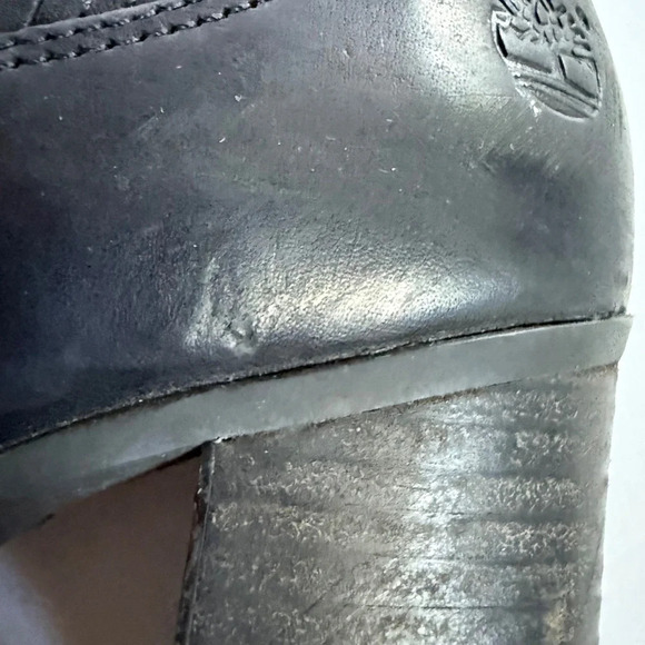 Timberland Atlantic Heights Black Leather Chelsea Boots Block Heel Size 8 - Picture 11 of 12